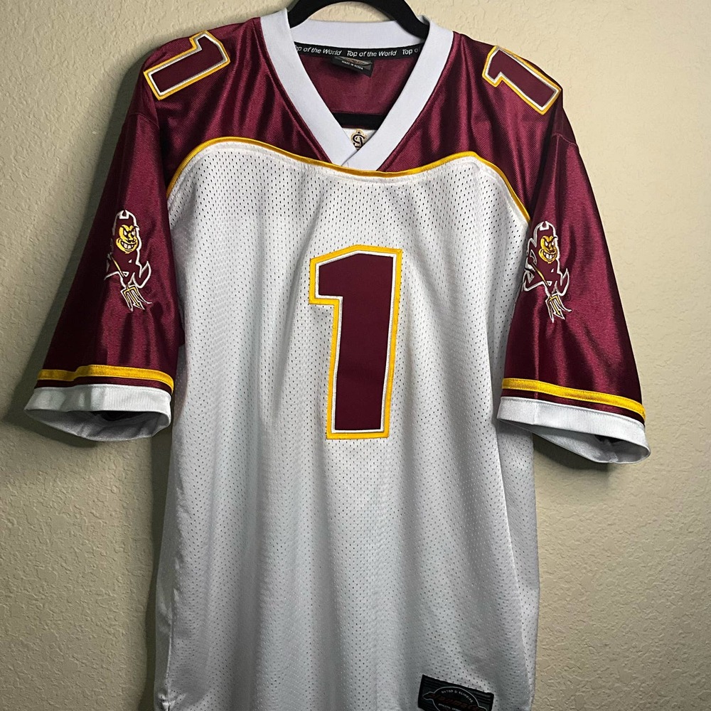Arizona State University Football Jersey M Colosseum Athletic White Sun Devils